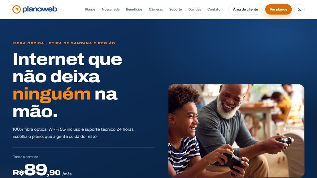 Tela inicial do site Planoweb